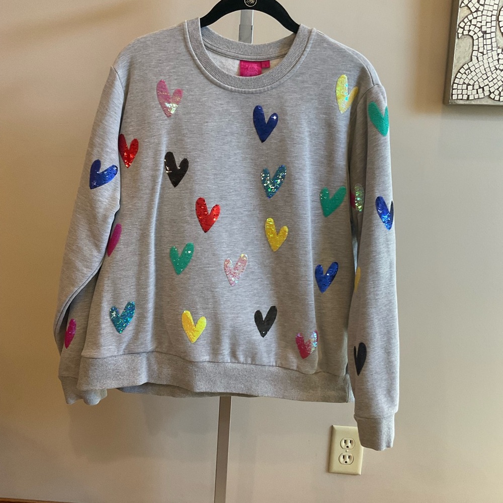 Queen of Sparkles Sequin Heart Sweatshirt